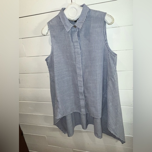 FOR CYNTHIA - Striped Sleeveless Blouse - Size L - Picture 3 of 7